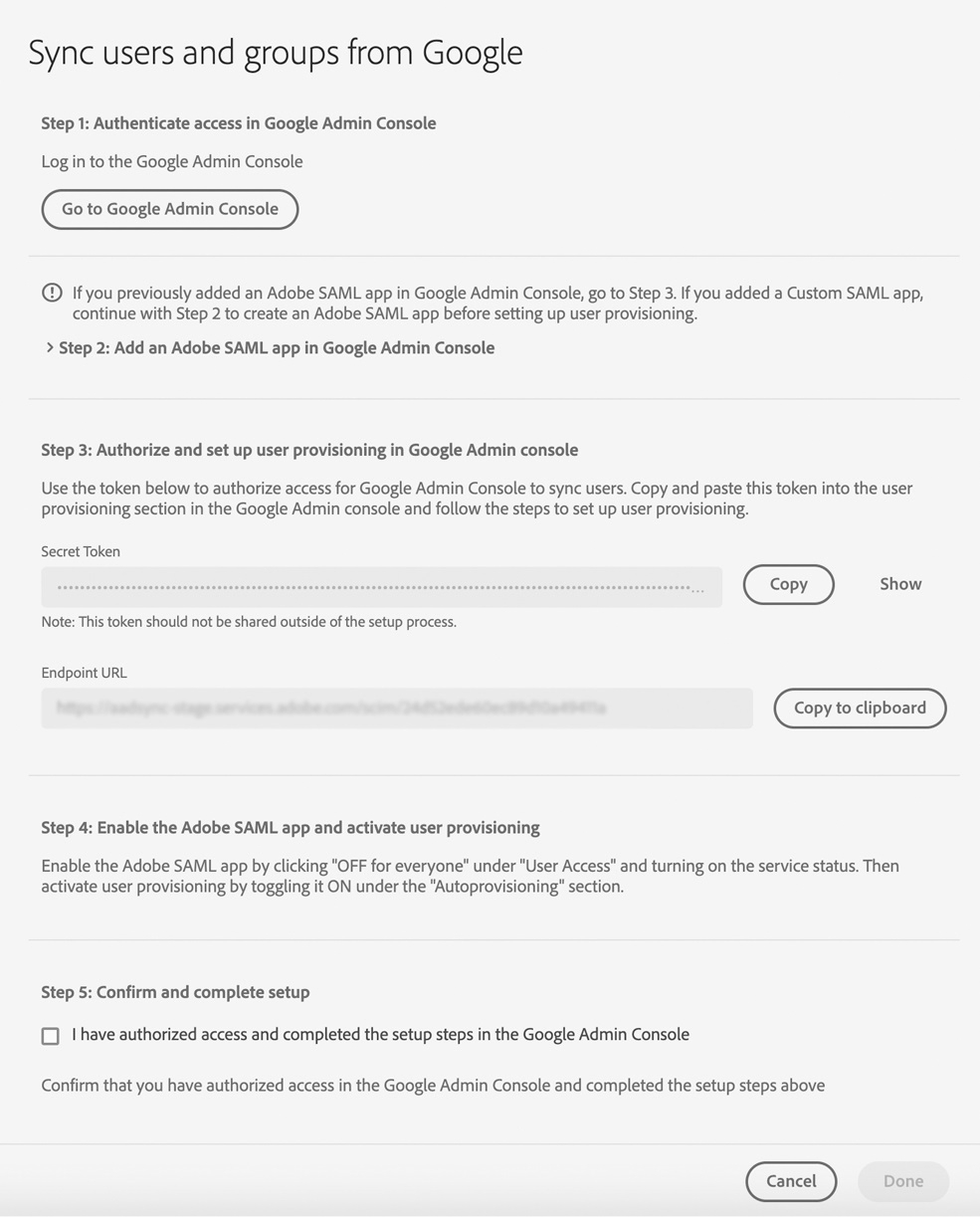 Add Google sync to your federated directory